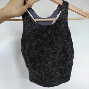 Grey Lululemon Cropped Ribbed Tank Sports Bra XS